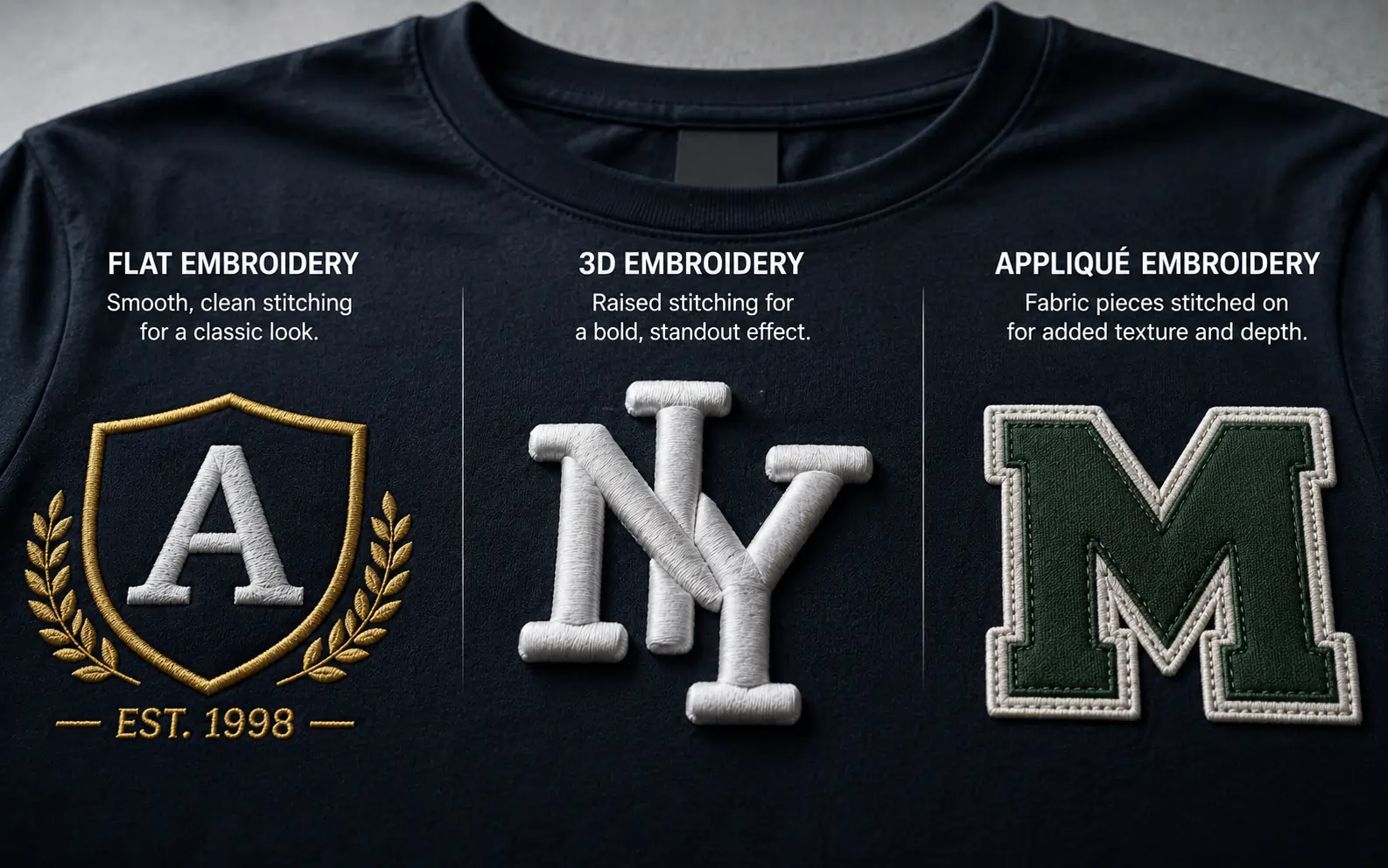 Custom activewear embroidery detail