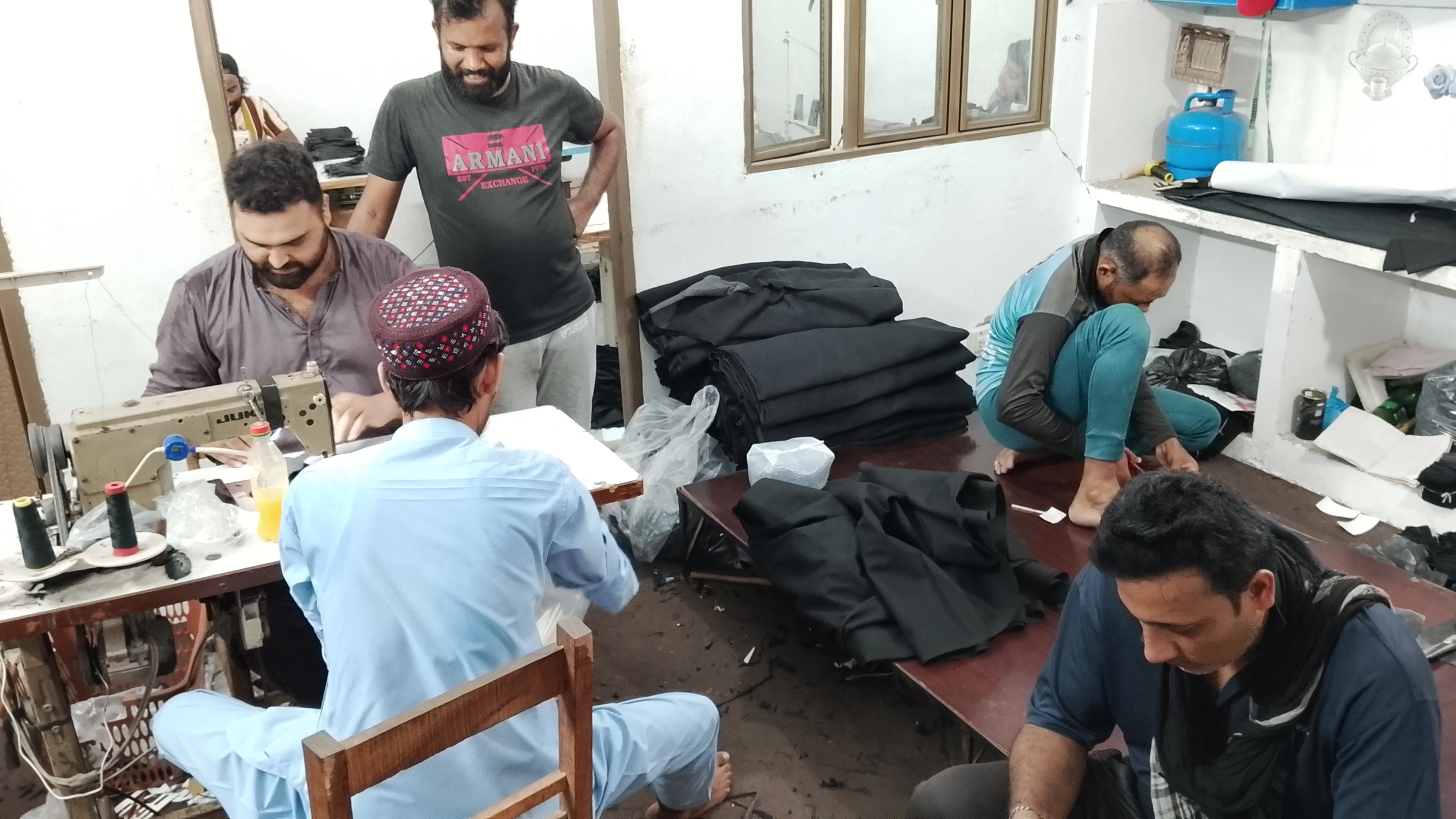 Sewing team collaborating on the production floor