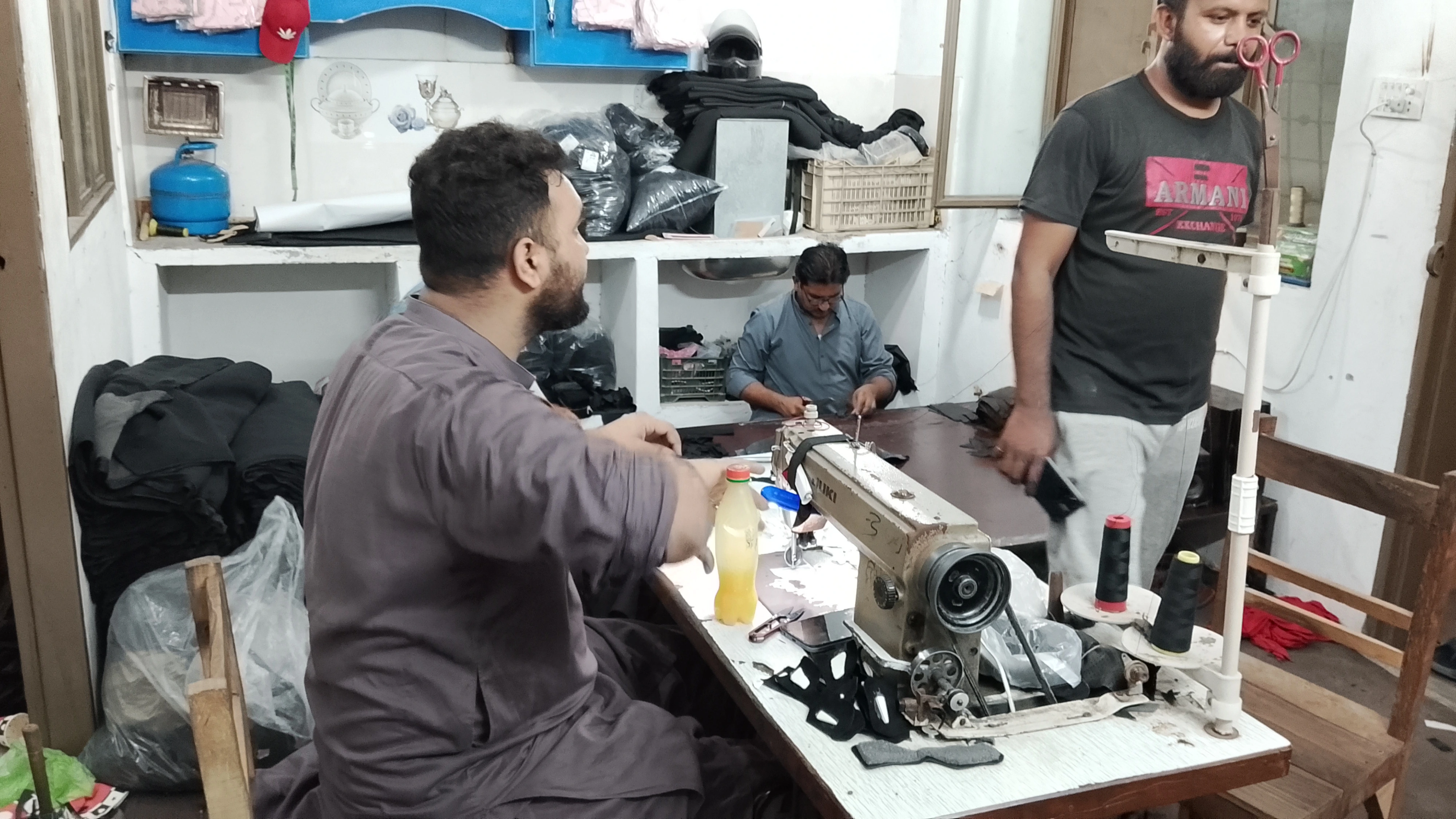 Supervisor reviewing materials with the production team