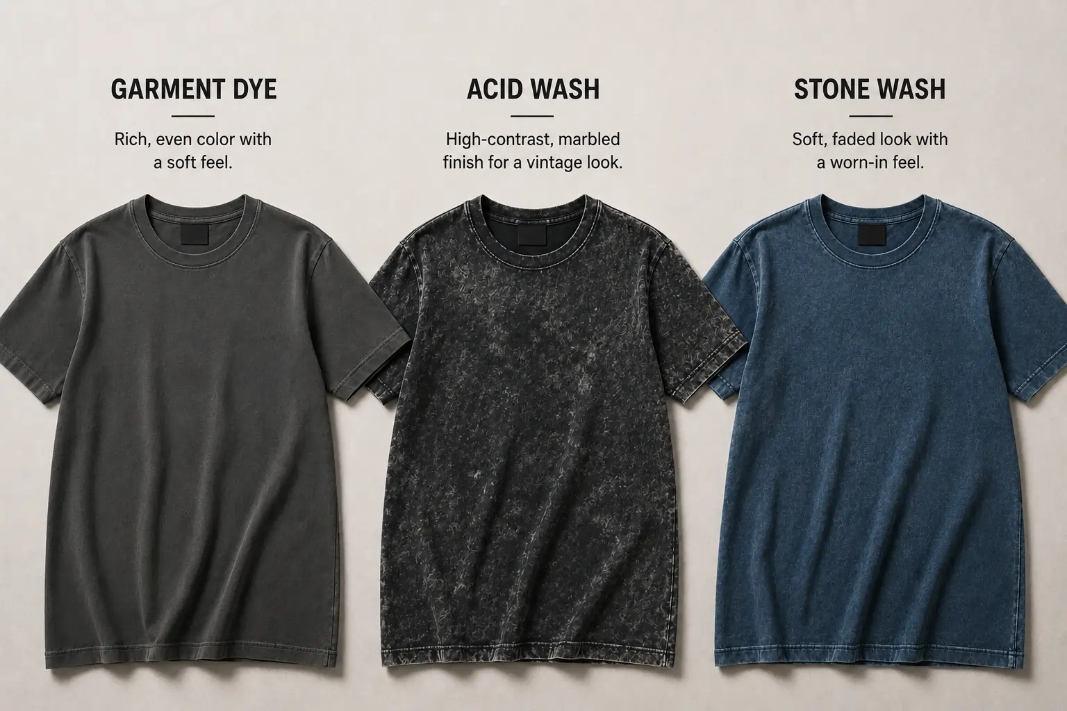 Custom garment wash finish